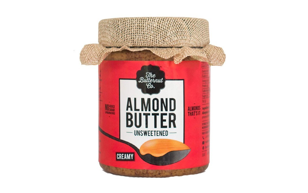 The Butternut Co. Unsweetned Almond Butter, Creamy   Glass Jar  200 grams